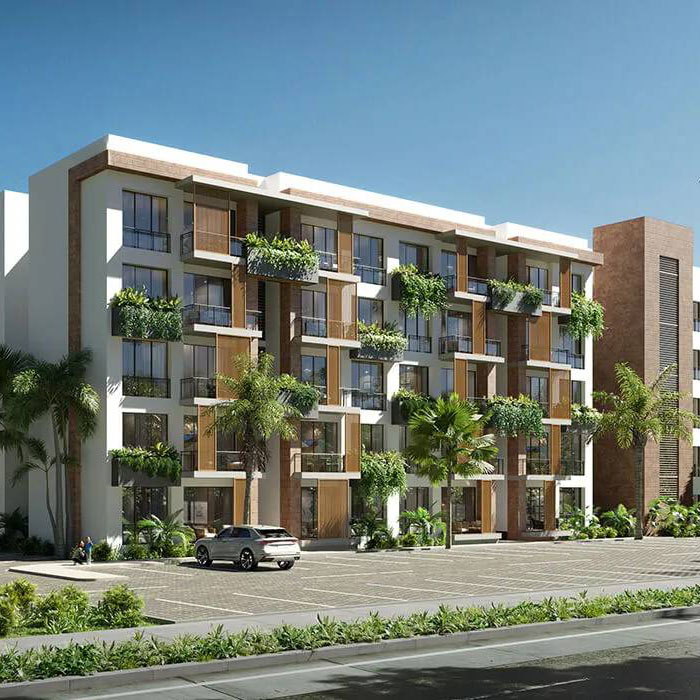 Facade of the Apartments in Cana Bay, Punta Cana
